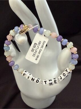 Little Words Project “Find The Joy” Beaded Stretch Bracelet